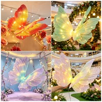 Tissu en organza papillon en fil synthétique pour vitrines de centres commerciaux, décors événementiels, ornements tridimensionnels, décorations de mariage