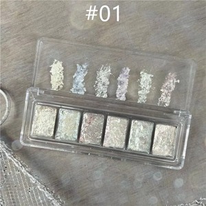 Poudre de plâtre aquarelle solide 6 couleurs en boîte carrée, paillettes Aurora pour ongles, pour la décoration professionnelle des ongles, pigment lumineux - Product Image 5