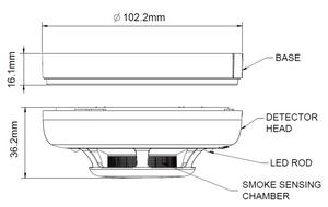 גלאי עשן אופטי 4 חוטים 40-60V עם יציאת ממסר - Product Image 4