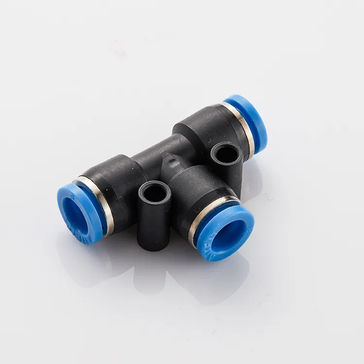 PE Series pneumatic push to connect 3 way equal union tee type T joint plastic pipe quick fitting air tube connector