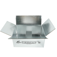 Boîte isotherme en carton et aluminium pour aliments congelés, poisson, viande, légumes, fruits, expédition et conservation