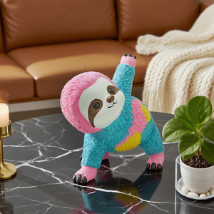 Carino animale colorato che fa la statua sportiva i migliori regali all'amante del bradipo pronto per la spedizione di nuova <span class=keywords><strong>vendita</strong></span> arcobaleno resina Yoga - Product Image 3