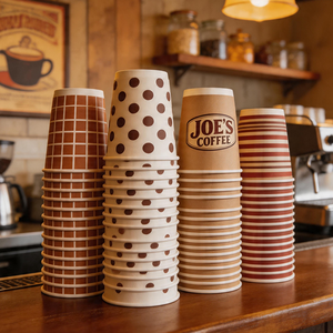 Gobelets en papier à paroi simple, écologiques, jetables, avec logo personnalisé, pour café, thé et boissons froides - Product Image 1