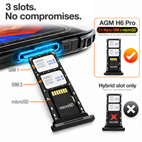 Smartphone robuste AGM Android 16 6 Go 128 Go 6,56 pouces HD+ 50 MP 5000 mAh IP68 IP69K Étanche NFC Double SIM 4G Téléphone mobile