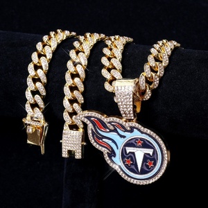 Moda Tennessee Titans Charm Collares Equipo de fútbol Unisex Aleación de zinc Chapado en oro Laboratorio <span class=keywords><strong>Diamante</strong></span> Colgante para fanáticos del deporte Joyería - Product Image 1