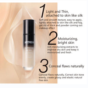 Fond de teint liquide vegan longue tenue imperméable en gros en ligne, maquillage, hydratant nutritif, base de maquillage, éclaircissant - Product Image 3