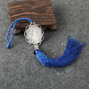 KOMI decorazioni per la casa medaglia ovale religiosa di san benedetto con ciondoli appesi per auto da parete con nappe - Product Image 3