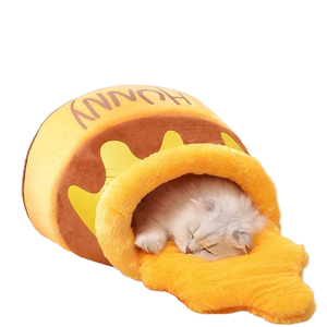 Schattig Honingpot Flanellen Kattenbed Voor De Winter Populair En Schattig Cartoon Design Hondenhok Voor Puppy 'S In De Winter - Product Image 2