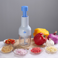 Handmatige plastic eco-vriendelijke mini-voedselprocessor/hakselaar voor fruit, groenten, knoflook, uien en peper, 450 ml capaciteit