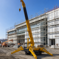 Mini-grue araignée sur chenilles de 12 tonnes pour flotte de location et travaux de manutention de marchandises sur chantier