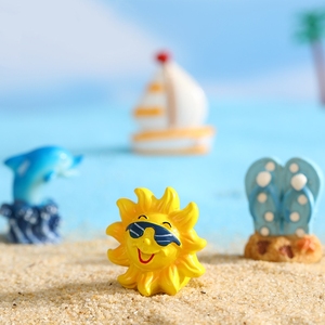 Serie personalizzabile Micro paesaggio oggetti artigianali in resina piccola spiaggia oceano ornamenti tavola da surf barca a vela Seashell modello decorativo - Product Image 4