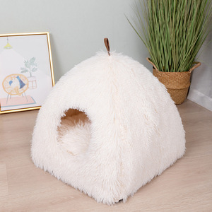 Pliable Pet Cat House Intérieur Auto-Chauffant 2 1 Doux Calmant Moelleux Chien Lits Lavable Coussin Rembourré Fond Antidérapant - Product Image 4