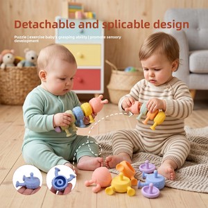Juguete de silicona con forma de oruga para bebés, seguro para la dentición, de 0 a 24 meses, herramienta de <span class=keywords><strong>aprendizaje</strong></span> temprano unisex que ayuda a dejar de chuparse el pulgar - Product Image 3