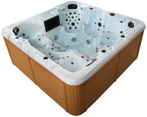 Bain à remous extérieur en acrylique Xleisure, design européen, autoportant, forme carrée, massage par jets Balboa, 6 personnes, 2300 mm - Product Image 3
