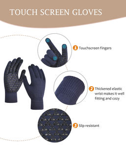 100% akrilik yumuşak sıcak aile kış bere eldiven seti ebeveynler ve çocuklar için eşleşen noel hediyesi fikir toptan - Product Image 4