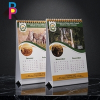 Mini calendrier de bureau en papier couché simple, design personnalisable, impression 4 couleurs, ornement de bureau promotionnel créatif, cadre photo