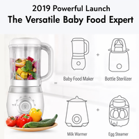 YOOHAN Nouveau design, robot culinaire pour bébé 2-en-1, cuiseur vapeur électrique, mixeur, 200W, 180ml, en plastique, garantie 1 an