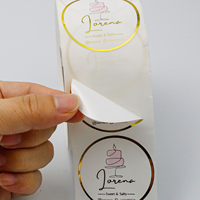 Autocollants Personnalisés sur Mesure pour Gâteaux et Cupcakes, Logo Doré, Étiquettes "Handmade With Love" pour Boîtes de Pâtisserie