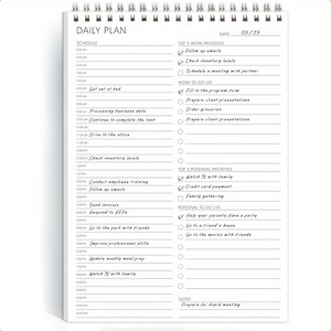 Bloc-notes double face 6.5 "x 9.8" non daté pour planificateur <span class=keywords><strong>horaire</strong></span> de 52 semaines, papier épais de 100 g/m² avec objectifs quotidiens - Product Image 1