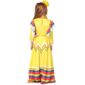 Vestido Tradicional Mexicano para Niñas, Estilo Nacional, <span class=keywords><strong>Disfraz</strong></span> de Princesa para Bailarina, para Carnaval, para Niños - Product Image 4