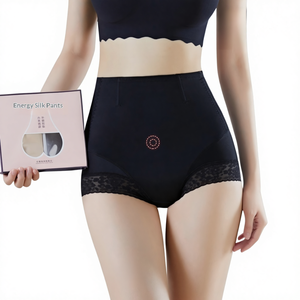 High Cut Knitted Everyday Abs-Defining Panties with Lace Midriff High-Rise Strong Abs-Controlling