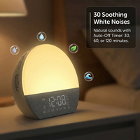 Réveil numérique intelligent de bureau avec lumière de réveil, lampe simulateur d'aube et machine à bruit blanc pour le sommeil des bébés, personnalisable