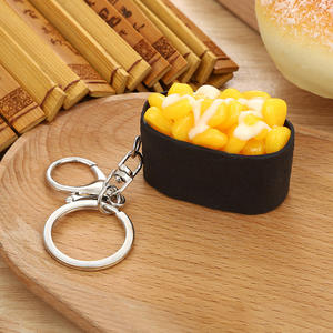 Porte-clés fantaisie en forme de sushi, pendentif de sac, porte-clés de luxe tendance en forme d'aliment pour la décoration des enfants - Product Image 6