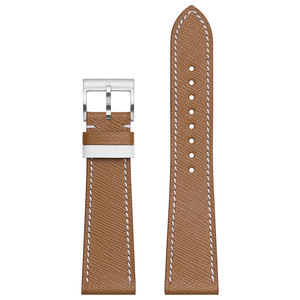 Cinturini per orologi in pelle di capra <span class=keywords><strong>Saffiano</strong></span> francese sostituzione marrone per orologi Apple e orologi generali - Product Image 1