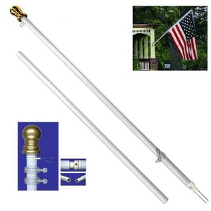 Kit de mât de drapeau de 6 pieds en alliage d'aluminium, antirouille <span class=keywords><strong>et</strong></span> blanc, support de montage de mât de drapeau extérieur pour <span class=keywords><strong>maison</strong></span>, toit, jardin - Product Image 6