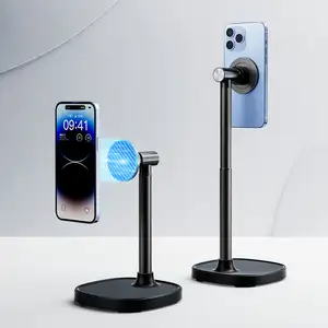 2023 Hot Adjustable Magnetic Tablet Holder Desktop Cell Phone Holder Standing Desk For Metal Desktop Phone Holder