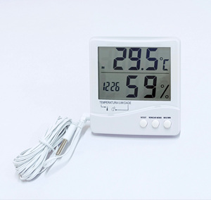 Termómetro e Higrómetro Digital de Alta Calidad con Pantalla Grande, Interior/Exterior, con Reloj - Product Image 2