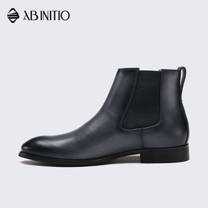 Botas planas de cuero genuino para hombre, botines de negocios a la moda, estilo Chelsea - Product Image 3