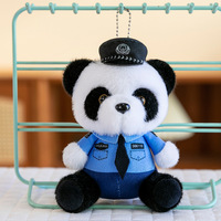 SongshanToys Vente en gros Personnalisé Pendentif Ours en peluche policier Mini figurines de police et de médecin en peluche Porte-clés sac uniforme cadeau pour enfants