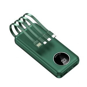 Banco de Energía Portátil de Alta Capacidad, 10000 mAh, 10 W, Doble USB, Cables Integrados, 20000 mAh para Uso en Exteriores - Product Image 4