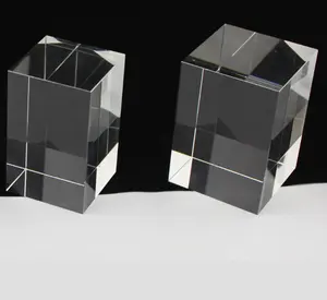 Cubo de vidro cristal do papel do cubo de vidro MH-TF0209 branco