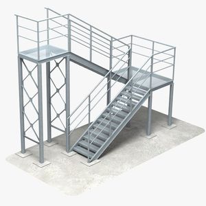 Escalera de Metal para exteriores personalizada, peldaños de escalera de acero industrial, <span class=keywords><strong>escaleras</strong></span> de acero rectas, materiales de construcción para uso en exteriores - Product Image 1