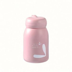 Gobelet en plastique double paroi anti-fuite Mengmeng Bunny Cartoon avec couvercle et paille, lavage à la main uniquement, cadeau publicitaire pour événements de bureau - Product Image 1