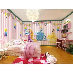Autocollants muraux 3D Décoration de la maison Chambre d'enfants <span class=keywords><strong>Papier</strong></span> <span class=keywords><strong>peint</strong></span> à motifs de personnages de dessins animés, Style princesse pastel, Produit 100% personnalisé - Product Image 2