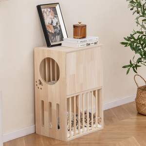 Bienbee Gine Domuzu Sığınağı, Küçük Hayvanlar ve Tavşanlar için Yumuşak Minderli Büyük Ahşap Gine Domuzu Evi - Product Image 3