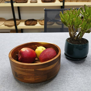 Anpassbare nachhaltige Akazien holz Rühr schüsseln Salat Kokosnuss löffel <span class=keywords><strong>Set</strong></span> Natur Holz Servier schale für Party Food Service Tools - Product Image 5