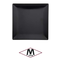 Assiette plate carrée Boston noire 30 × 30 cm en grès M1934 1705