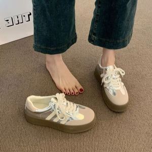 Baskets Rétro Allemandes à Plateforme Argentées pour Femme, Collection Printemps-Été 2026, à Bout Rond et Semelle Épaisse, Style Décontracté et Sportif, Vintage - Product Image 3