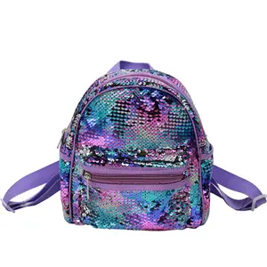 BSCI Fabrik Regenbogen Farbe Pailletten Kinder Schult asche wasserdichte Umhängetasche holo graphische Laser Rucksack Umhängetasche für Mädchen