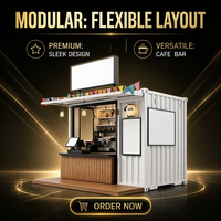 Kiosque Conteneur Préfabriqué Personnalisable, Boutique Modulaire pour Café, Lait, Fleuriste, Stand, Appartement, Usage Domestique