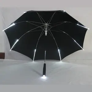 DD772 Kreative LED Klare Regenschirme Regenschirm Gerade Taschenlampe Werbung Benutzer definierte Kinder Geschenk Transparente LED-Licht Regenschirm