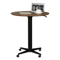 Table mobile pneumatique ronde ADA pour bureau, réglable en hauteur, table à café mobile, table pour ordinateur portable réglable, table de bar avec quatre roues