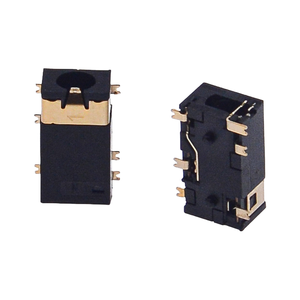 Prise audio PJ-342 3,5 mm, montage encastré SMT 6 broches, contacts plaqués or avec deux bornes de fixation, résistante aux températures - Product Image 3