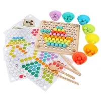 初期の教育玩具手脳トレーニングクリップビーズパズルボード数学ゲームベビーモンテッソーリ木製玩具