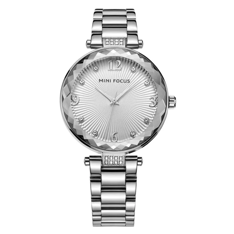 Reloj De MujerミニフォーカスMF0038Lステンレススチールストラップラグジュアリーレディース腕時計レディースクォーツ時計