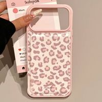 Coque de téléphone antichoc en cuir TPU imprimé léopard rose tendance INS pour iPhone 17 Air 16 15 14 13 12 11 Pro Max
